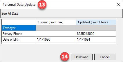 Image showing the data update window and download option.